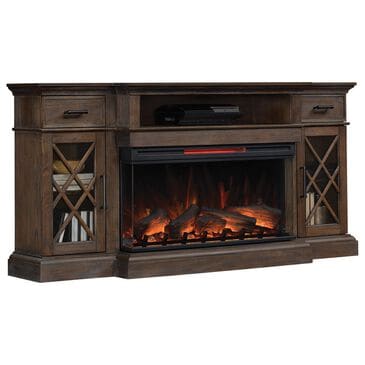 Fabio Flames Hamilton 70" TV Stand with Fireplace in Prairie Brown, , large
