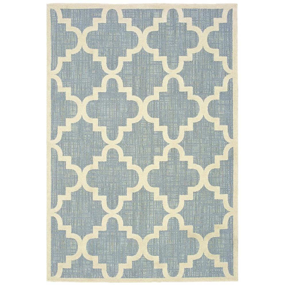 Oriental Weavers Barbados 7"10" x 10" Blue and Ivory Area Rug, , large