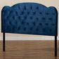 Baxton Studio Clovis Queen Upholstered Panel Headboard in Navy Blue, , large