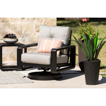 Woodard Vale Swivel Lounge Chair in Gray, , large