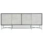 Hooker Furniture Commerce and Market 80" Fine Lines Entertainment Console in Black, White and Brushed Pewter, , large