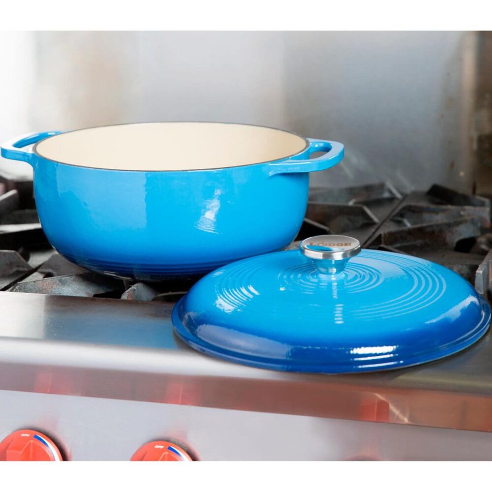 Lodge 6 Quart Enameled Dutch Oven in Blue, , large