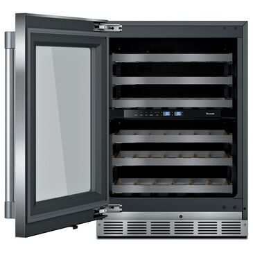 Thermador 24" Glass Door Wine Cooler with Professional Handle Left Hinge in Stainless Steel, , large