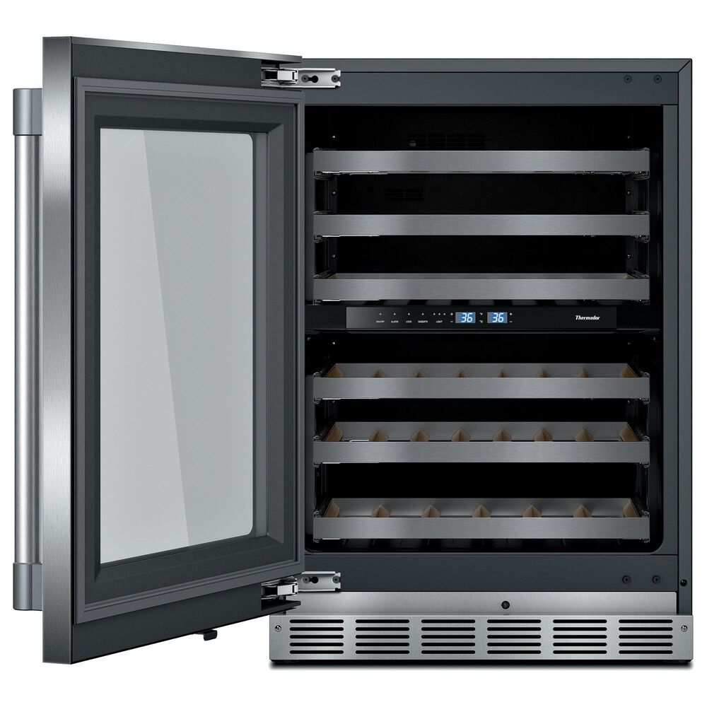 Thermador 24" Glass Door Wine Cooler with Professional Handle Left Hinge in Stainless Steel, , large