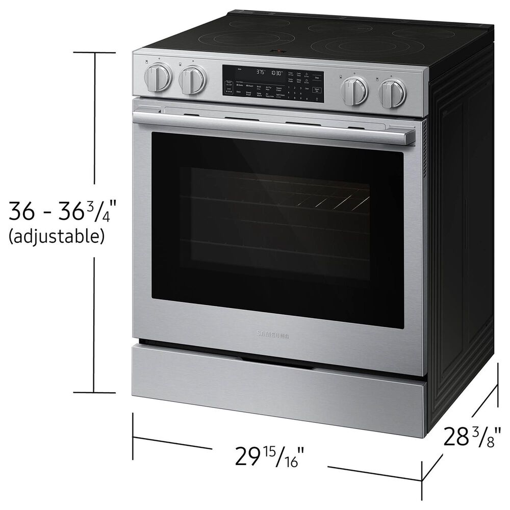 Samsung Bespoke 6.3 Cu. Ft. Smart Slide-In Electric Range with Illuminated Precision Knobs in Stainless Steel, , large