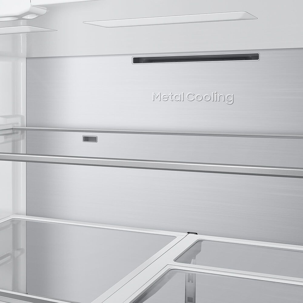 Samsung Bespoke 23 Cu. Ft. 4-Door Counter Depth French Door Refrigerator with Charcoal Glass Family Hub Panel Included  - Additional Panels Sold Separately, , large