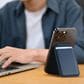 Satechi Vegan Leather Magnetic Wallet Stand in Dark Blue, , large