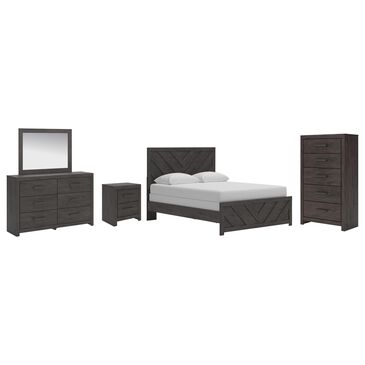 Ashley Prendonea 5-Piece Queen Bedroom Set in Dark Charcoal, , large