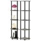 HOMLUX 5-Tier Multi-Purpose Corner Open Bookshelf in French Oak and Black (Set of 2), , large