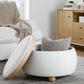 Lumisource Tray Storage Pouf with Leg in White, , large