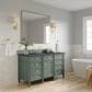 James Martin Vanities Brittany 60" Single Bathroom Vanity in Smokey Celadon with 3 cm Charcoal Soapstone Quartz Top and Rectangular Sink, , large