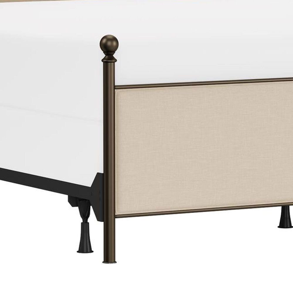 Richlands Furniture McArthur King Metal and Upholstered Poster Bed in Brown and Bronze, , large