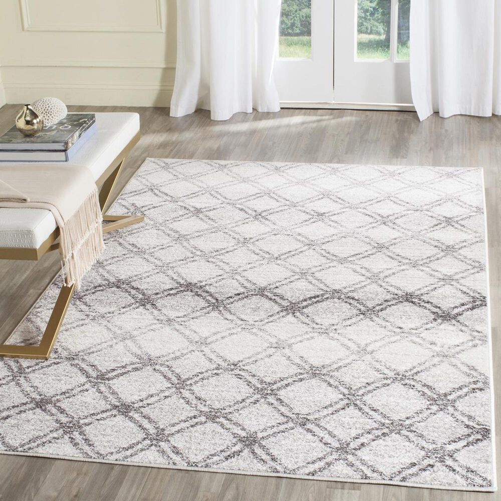 Safavieh Adirondack ADR105P-3 3" x 5" Silver/Charcoal Area Rug, , large