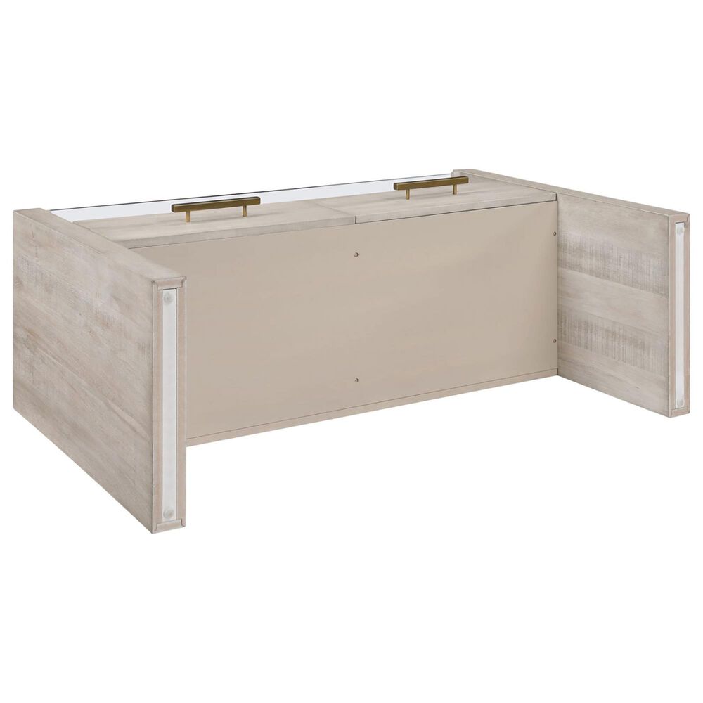 Steve Silver Garland Sofa Table in Washed Parchment and Clear, , large