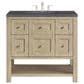 James Martin Vanities Breckenridge 36" Single Vanity in Whitewashed Oak with 3 cm Charcoal Soapstone Quartz Top, , large