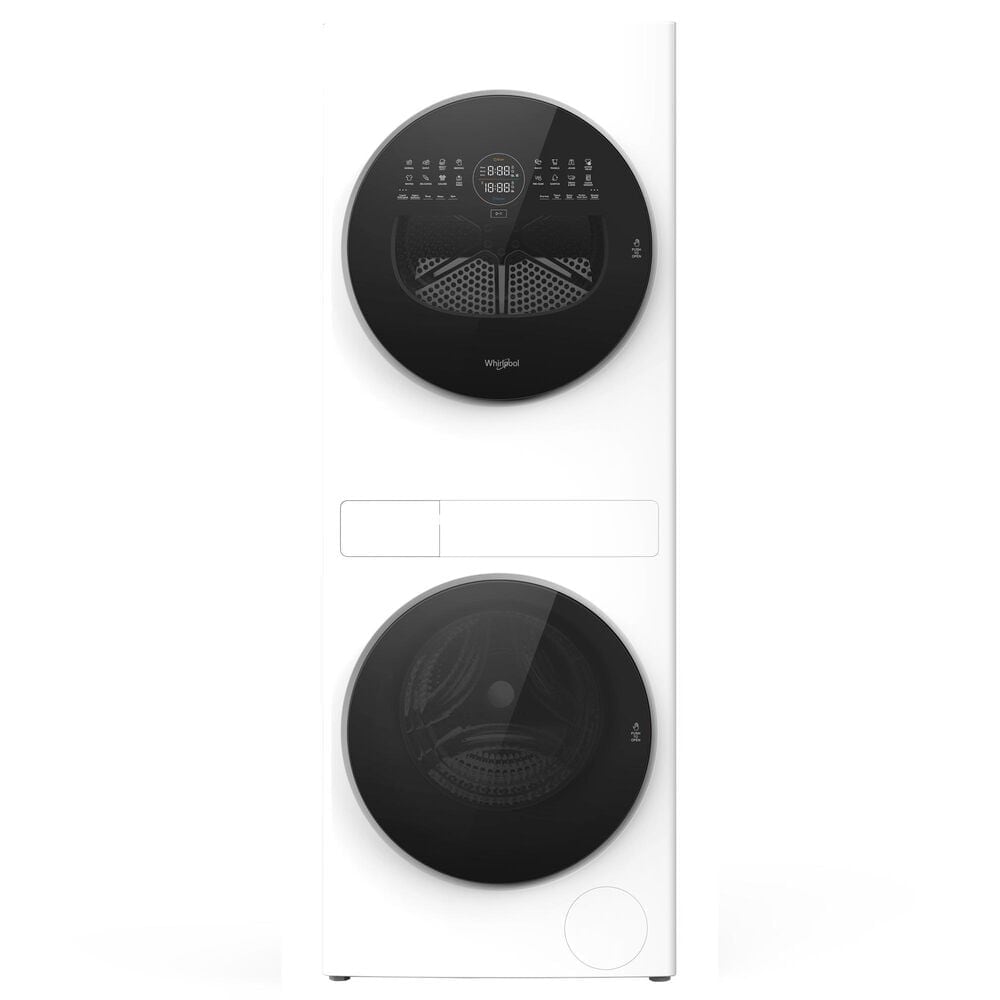 Whirlpool 2.7 Cu. Ft. Washer and 4.3 Cu. Ft. Electric Dryer Stack Laundry in White, , large