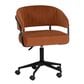 Linden Boulevard Portland Desk Chair with Caramel Cushion in Black, , large