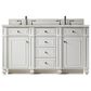 James Martin Vanities Bristol 60" Double Bathroom Vanity in Bright White with 3 cm Victorian Silver Quartz Top and Rectangular Sinks, , large