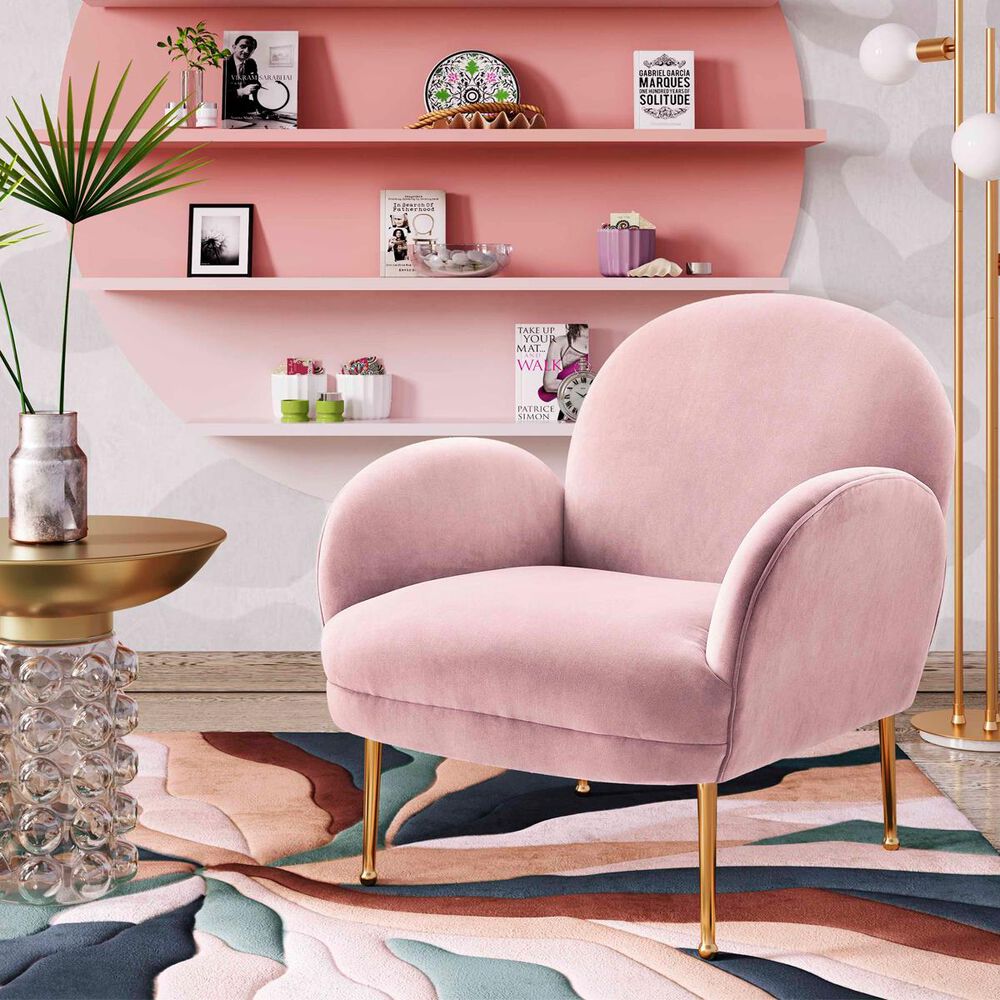 Tov Furniture Gwen Chair in Mauve Velvet, , large