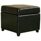 Baxton Studio Leather Cube Storage Ottoman in Black, , large