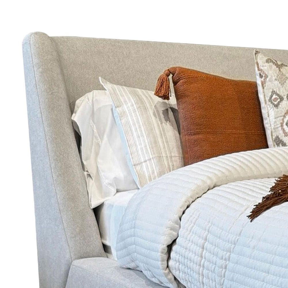 Simeon Collection Sofia Queen Upholstered Bed in Blanched Almond, , large