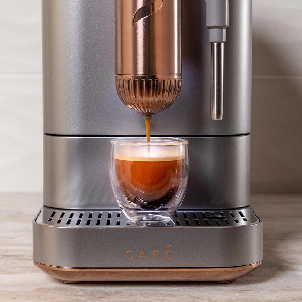 Cafe 40.5 Oz Affetto Espresso Machine + Frother in Stainless Steel, , large
