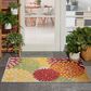 Nourison Aloha Tropical 3" x 5" Red and Multicolor Indoor/Outdoor Area Rug, , large