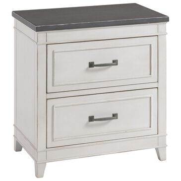 Martin Svensson Home Del Mar 2 Drawer Nightstand in Painted White and Gray, , large