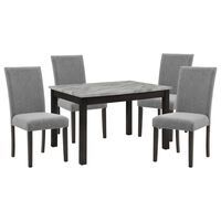 Furniture of America Buddy 5-Piece Dining Set in White/Gray