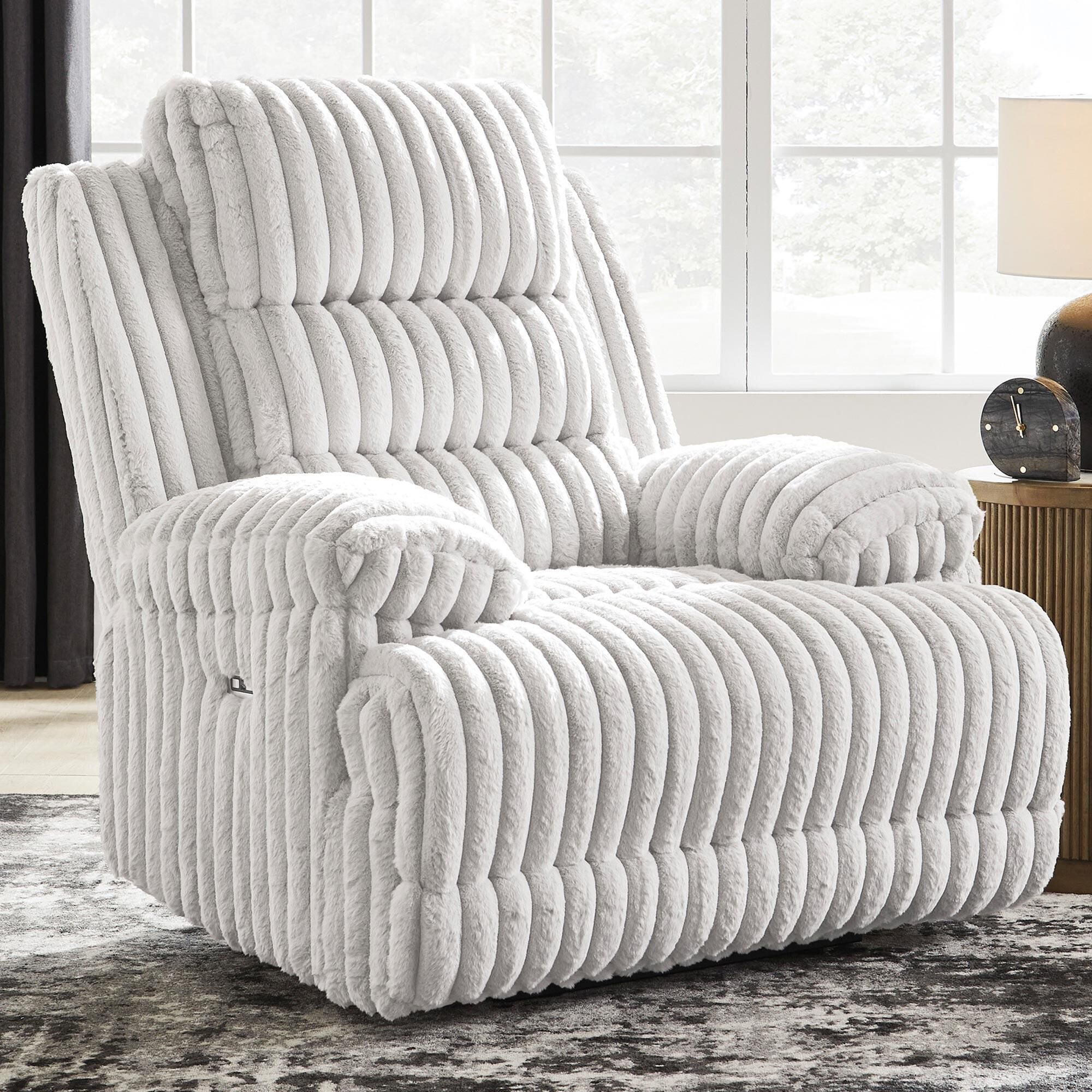 Ashley Rhines Falls Zero Wall Power Recliner in Alloy