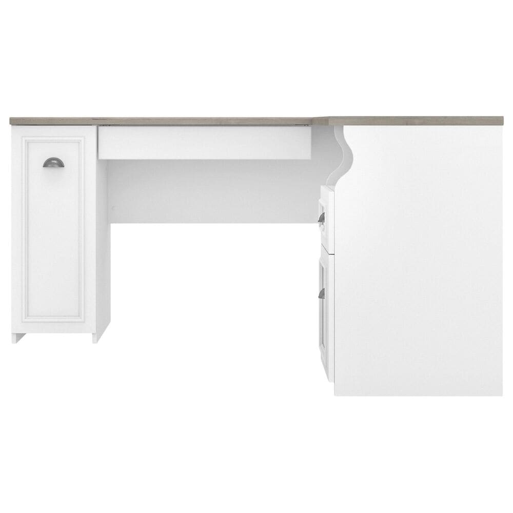 Bush Fairview 3-Piece Office Desk and File Cabinet Set in Shiplap Gray and Pure White, , large