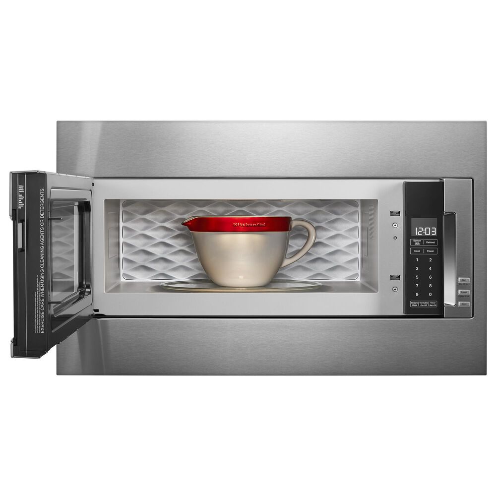 KitchenAid 1000 Watt Built-In Low Profile Microwave with Standard Trim Kit  in Stainless Steel