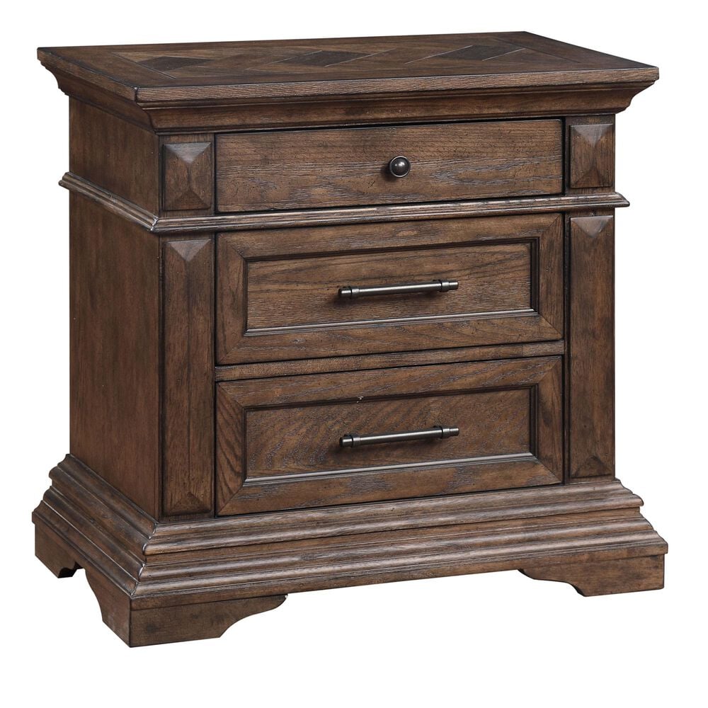 New Heritage Mar Vista 3 Drawer Nightstand in Brushed Walnut, , large