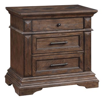 New Heritage Mar Vista 3 Drawer Nightstand in Brushed Walnut, , large