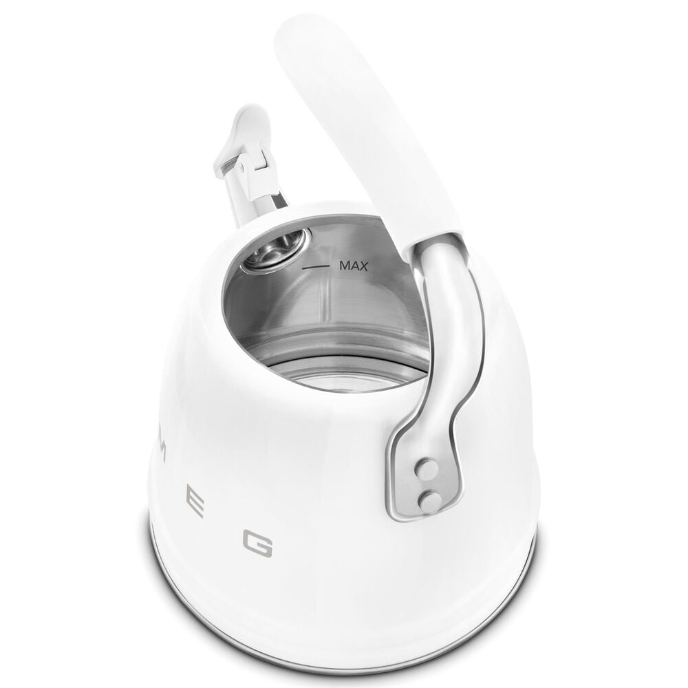 SMEG 2.3L Retro Style Electric Whistling Kettle in White, , large