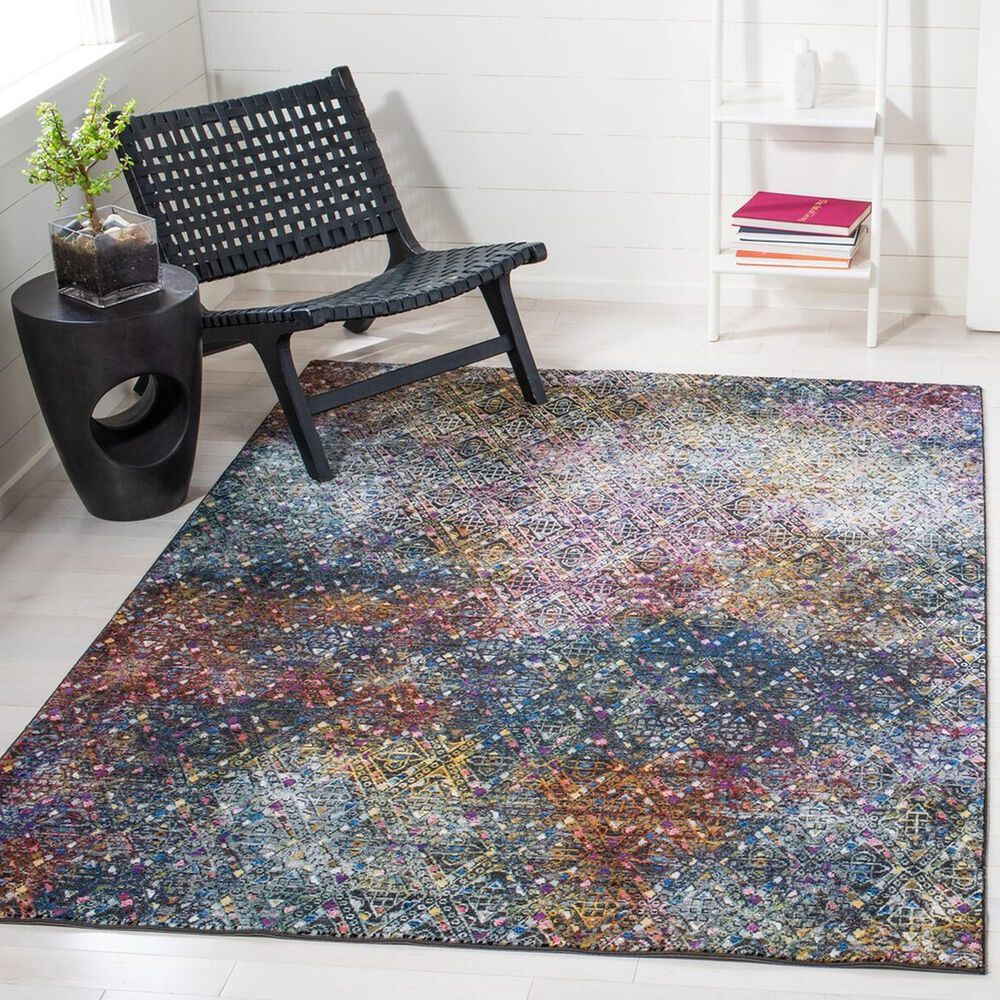 Safavieh Aria 5&#39;1&quot; x 7&#39;6&quot; Blue and Ivory Area Rug, , large