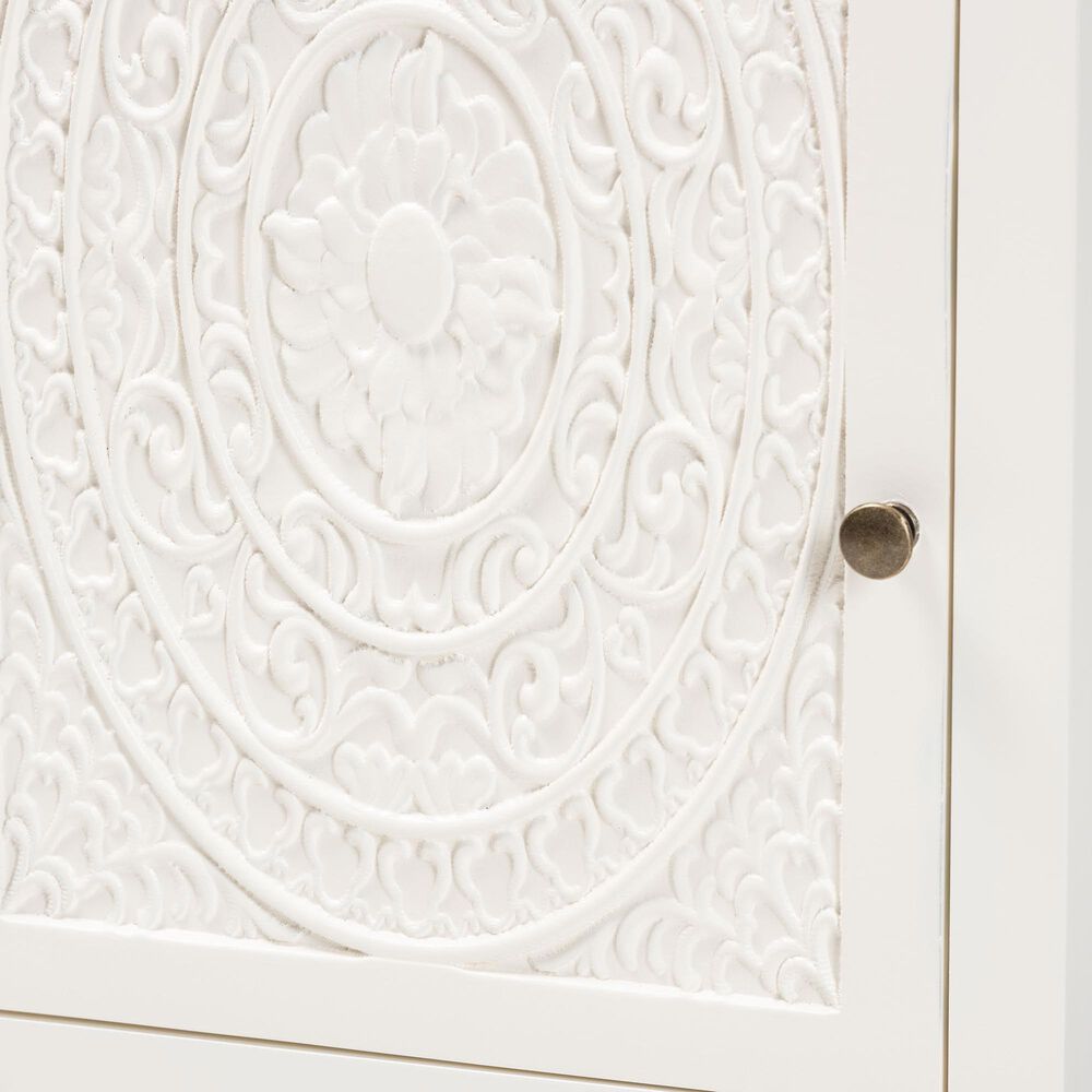 Baxton Studio Lambert 1-Drawer End Table in White, , large