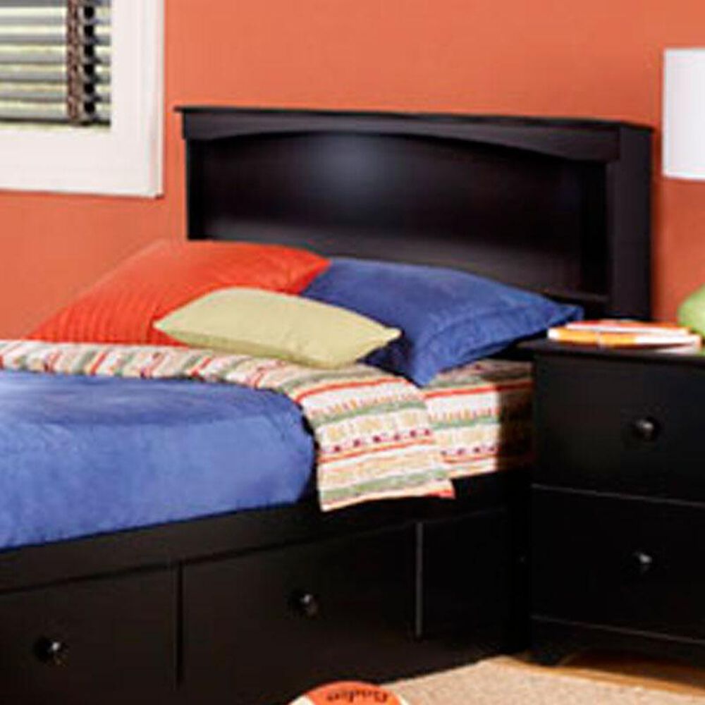 Lemoore Twin Bookcase Headboard in Solid Black, , large