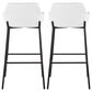 LumiSource Daniella Bar Stool with White Upholstery in Black (Set of 2), , large