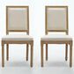Hearth and Haven Upholstered Side Chair with Square Backrest in Beige (Set of 2), , large