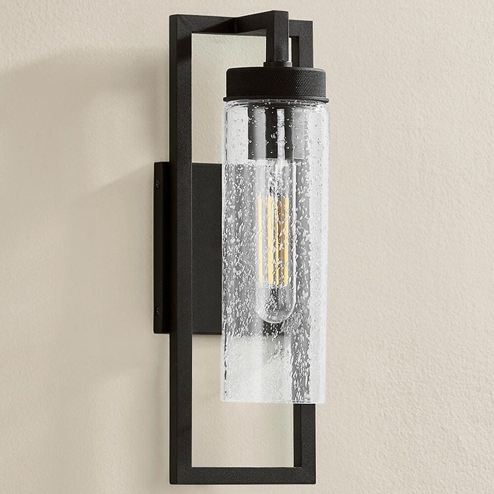 Troy Lighting Chester 5" 1-Light Exterior Wall Sconce in Texture Black, , large