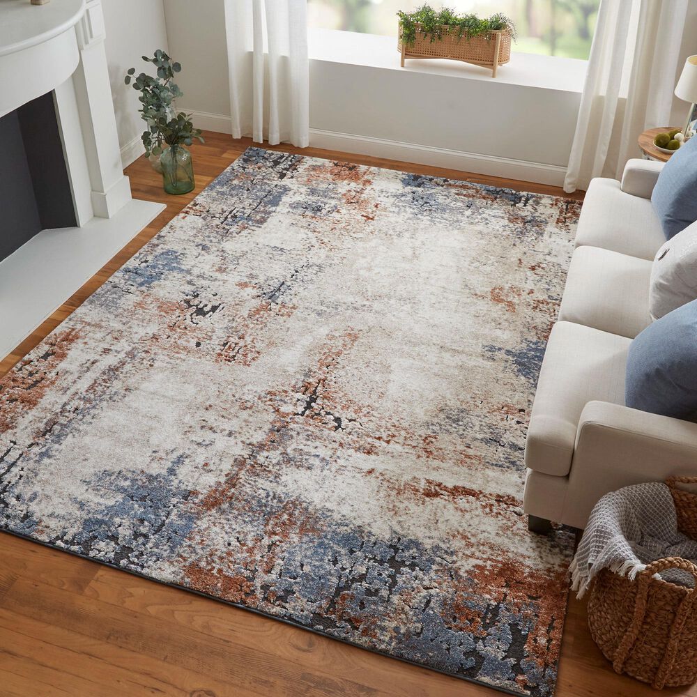 Feizy Gilmore 39MNF Ivory and Multicolor 9' x 12' Area Rug, , large