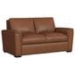 Flexsteel Henry Stationary Leather Sofa and Loveseat Set in Caramel, , large