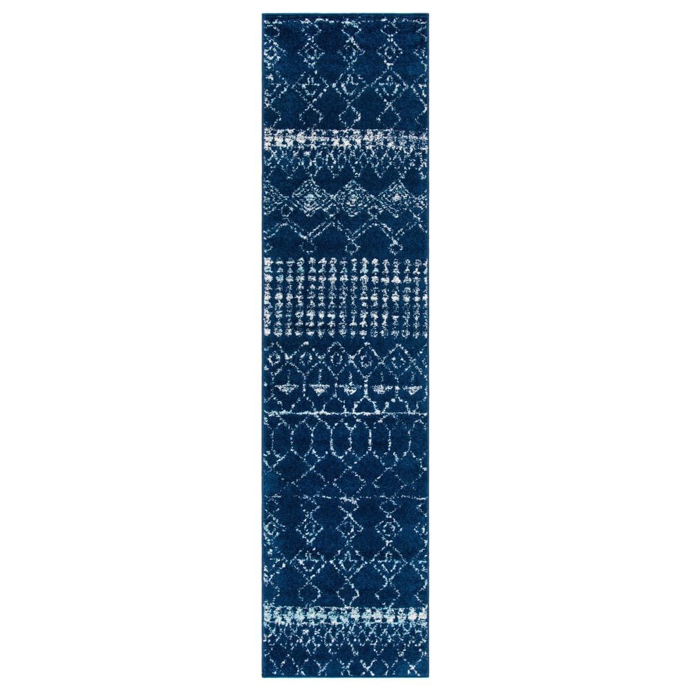 Safavieh Tulum TUL229N 2" x 5" Navy and Ivory Runner, , large
