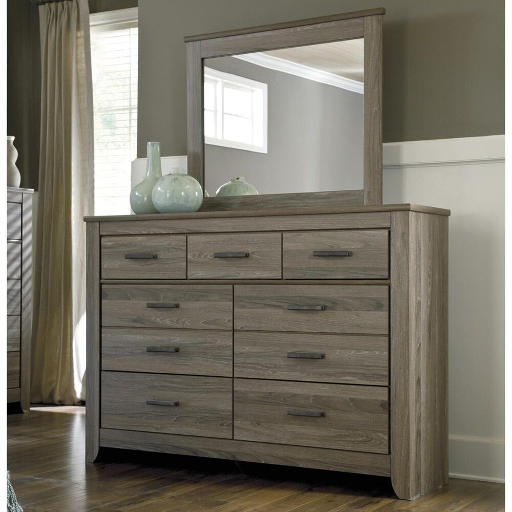 Signature Design by Ashley Zelen Dresser and Mirror in Warm Gray