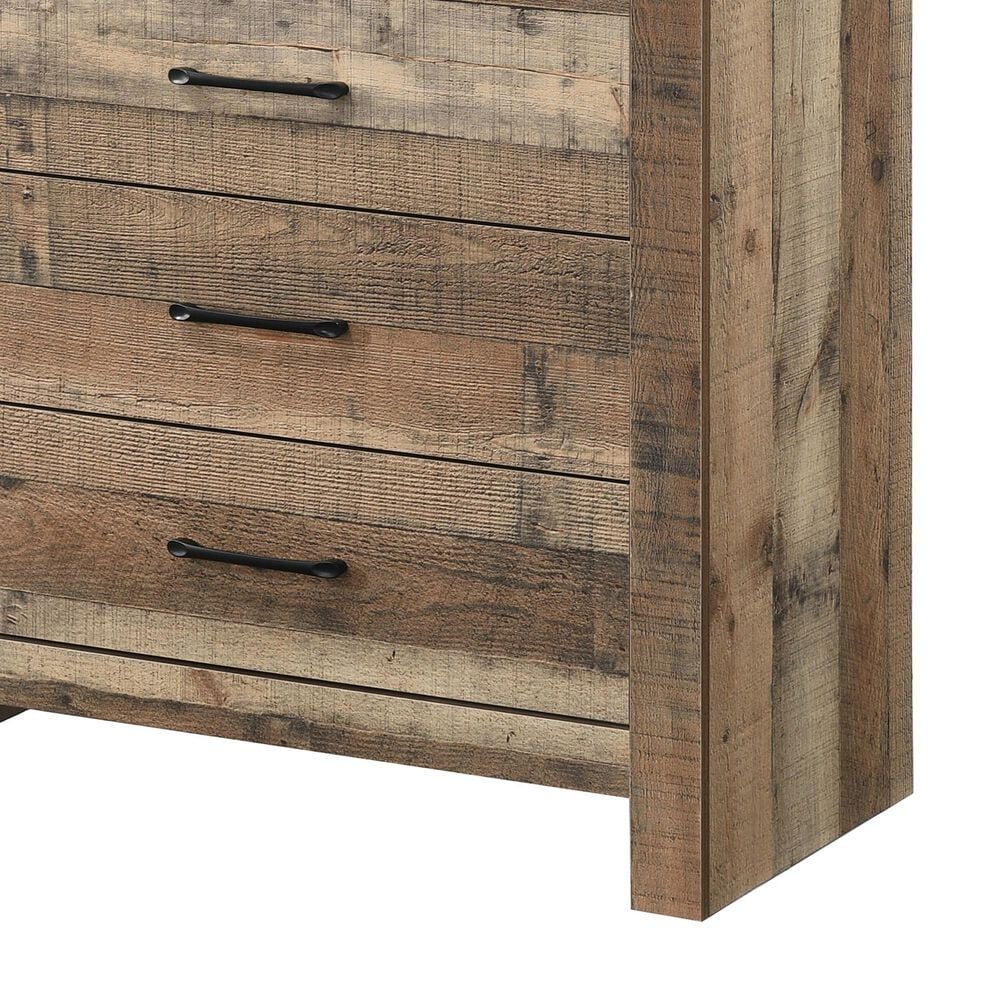 Crown Mark Elmer 5-Drawer Chest in Rustic Brown, , large