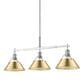 Golden Lighting Orwell 3-Light Linear Pendant with Brushed Champagne Bronze Shade in Chrome, , large