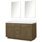Lexora Home Abbey 60" Double Bathroom Vanity in Grey Oak with 2 cm White Cultured Marble Top, Rectangular Sinks and 28" Mirrors, , large