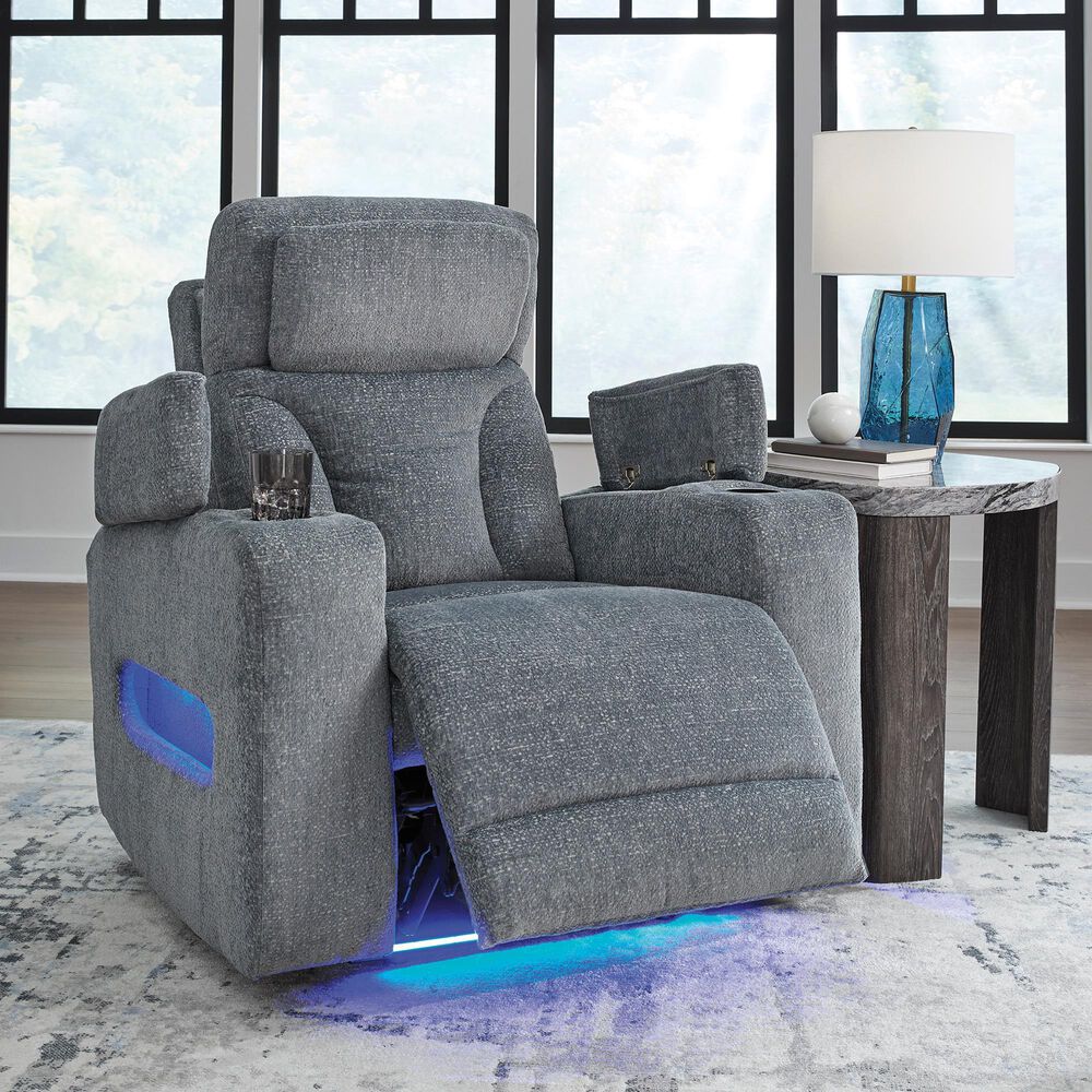 Ashley Forest Lake Power Recliner in Steel, , large