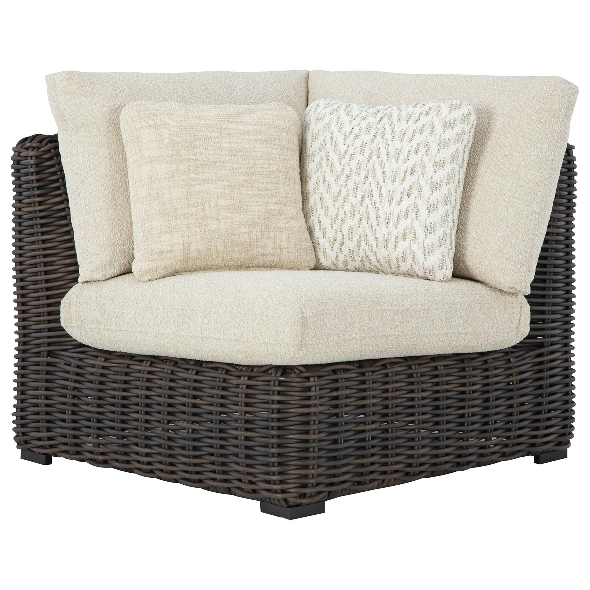 Ashley Kimora 6-Piece Patio Sectional Conversation Set in Dark Brown